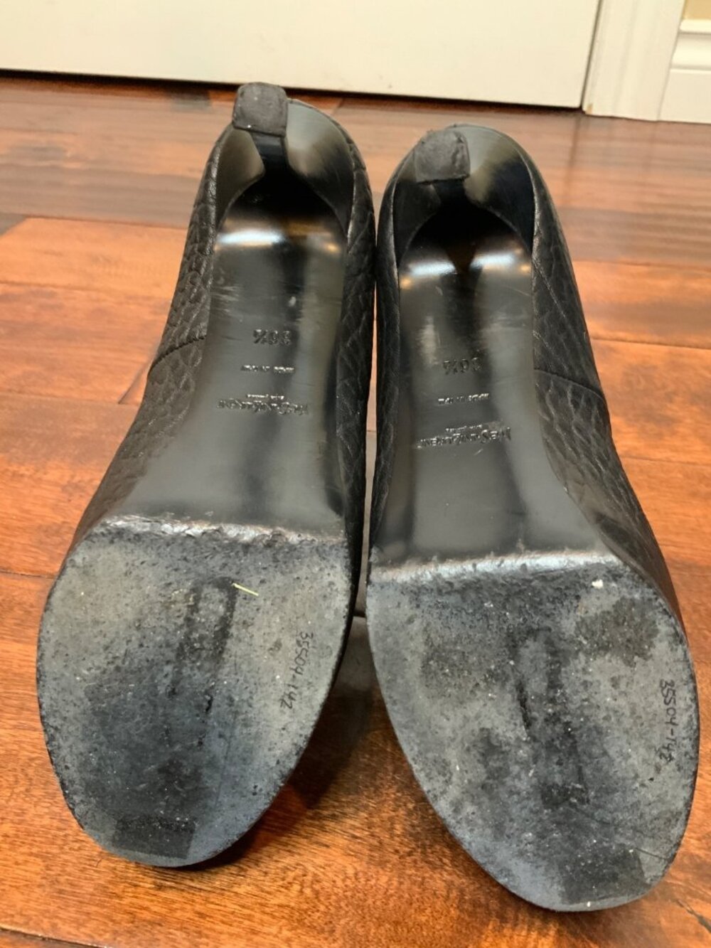 Yves Saint Laurent Black Leather Tribtoo Black Shearling Booties Sz 6.5 | 36.5 - Picture 6 of 8